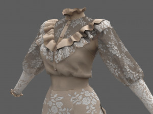 tea dress Modèle 3D