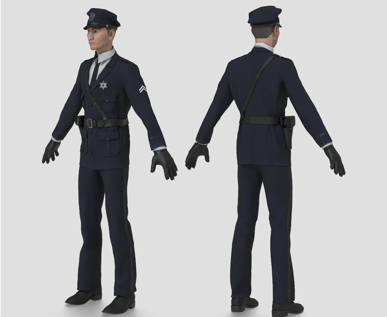 Policial dos anos 1930 Modelo 3D .c4d .max .obj .3ds .fbx .stl .blend