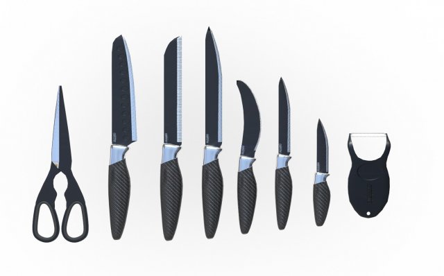kitchen knives 3D-Modell .c4d .max .obj .3ds .fbx .stl .blend 