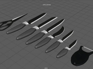 facas de cozinha Modelo 3D