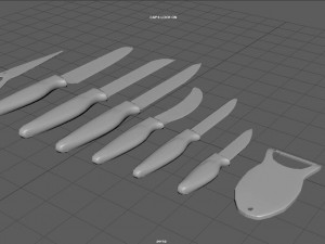 kitchen knives 3D-Modell