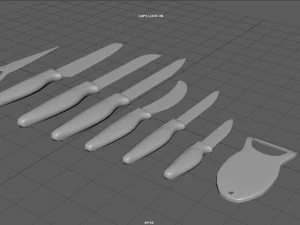 facas de cozinha Modelo 3D