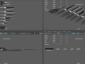kitchen knives 3D-Modell