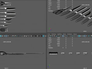 facas de cozinha Modelo 3D