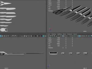 kitchen knives 3D-Modell