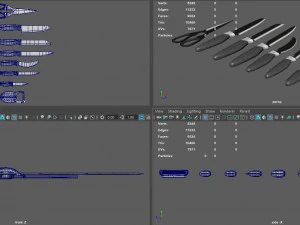 facas de cozinha Modelo 3D