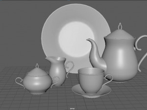 tea service 3D मॉडल