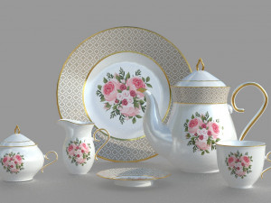 tea set Modelo 3D