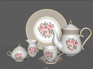 चाय का सेट 3D मॉडल