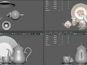 चाय का सेट 3D मॉडल
