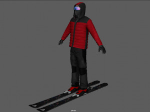 skier man 3D Model