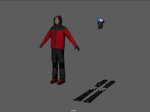 skier man 3D Model
