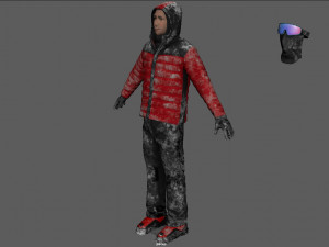 skier man 3D Model