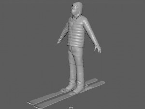 skier man 3D Model