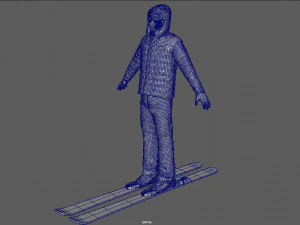 skier man 3D Model