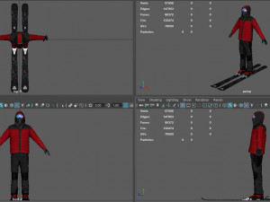 skier man 3D Model