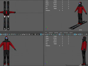 skier man 3D Model