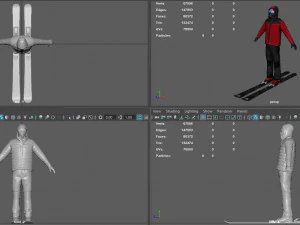 skier man 3D Model