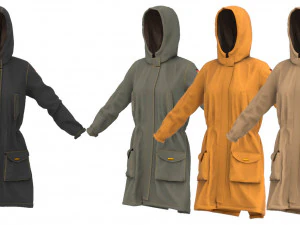 trench parka 3D Model