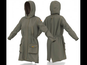 trench parka Model 3D
