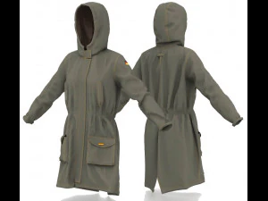 parka tipo trinchera Modelo 3D
