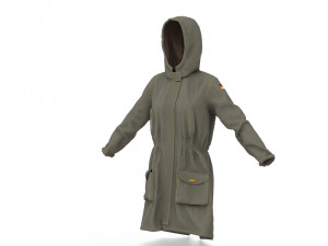 trench parka Model 3D