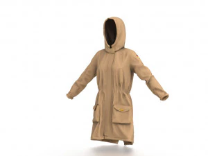 parka tipo trinchera Modelo 3D