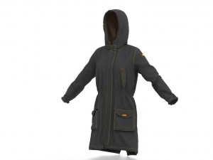 trench parka Model 3D