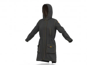 parka tipo trinchera Modelo 3D