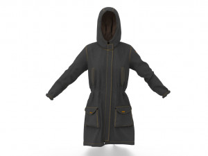 trench parka Model 3D