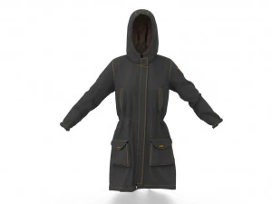 parka tipo trinchera Modelo 3D