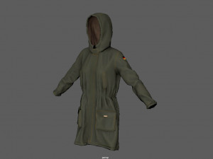 trench parka Model 3D