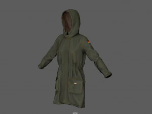 parka tipo trinchera Modelo 3D