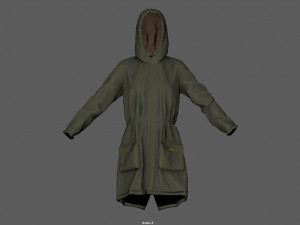 trench parka Model 3D