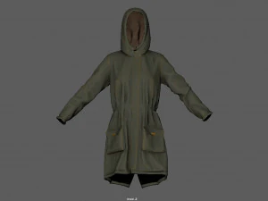 parka tipo trinchera Modelo 3D