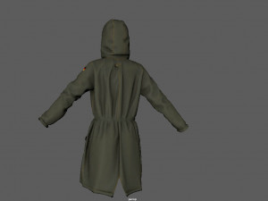 trench parka Model 3D