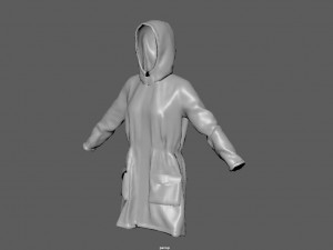 trench parka Model 3D