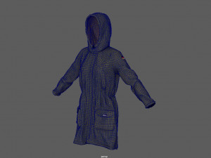 trench parka Model 3D