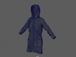 parka tipo trinchera Modelo 3D
