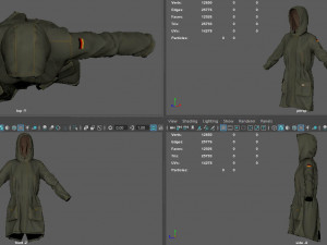 trench parka Model 3D