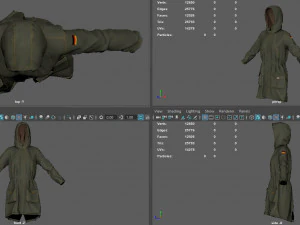 parka tipo trinchera Modelo 3D