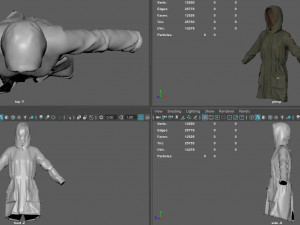 trench parka Model 3D