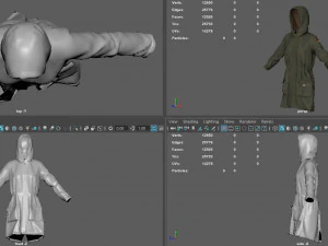 parka tipo trinchera Modelo 3D