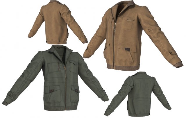 jaket bomber 3D मॉडल .c4d .max .obj .3ds .fbx .stl .blend 