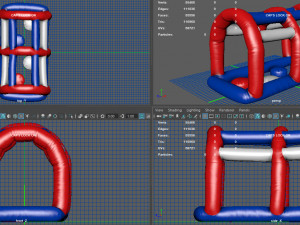 modular folding water park monkey hander Modelo 3D