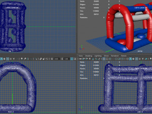 modular folding water park monkey hander Modelo 3D