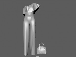jumpsuit with pelerine 3D-Modell