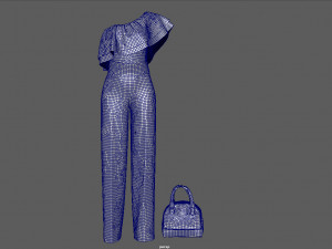 jumpsuit with pelerine 3D-Modell