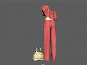 jumpsuit with pelerine 3D-Modell