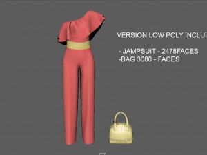 jumpsuit with pelerine 3D-Modell